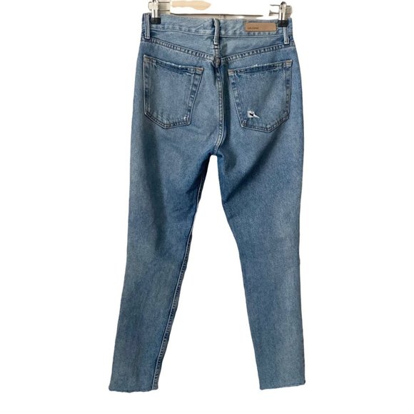 GRLFRND Karolina Distressed High Rise Skinny Leg Jeans in A Little More Love - Picture 4 of 12